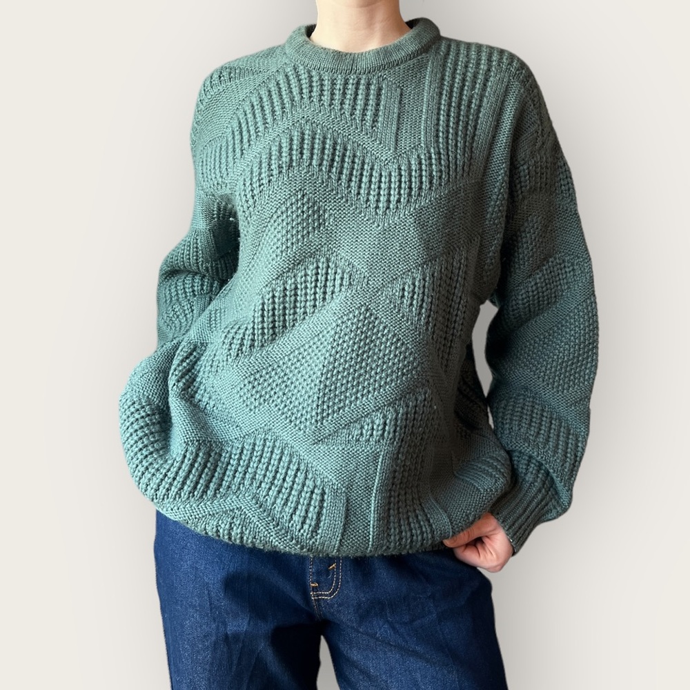 COOGI Knit Sweater / Authentic Cuggi / Wool Mens Medium Vintage Crewneck 1980s